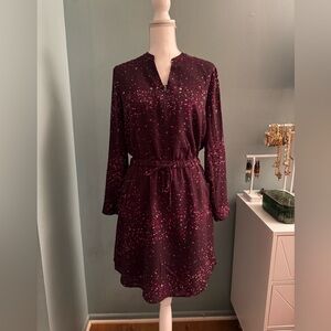 Apt. 9 Burgundy PINK MEDIUM  Long Sleeve Dress